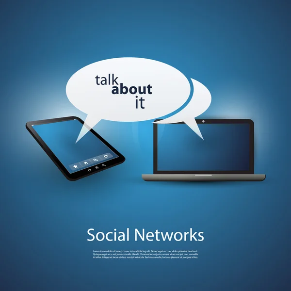 Talk About It - Concetto di cloud computing e social network — Vettoriale Stock