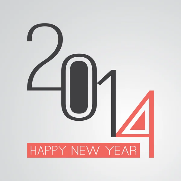 Retro New Year Card - 2014 — Stock Vector