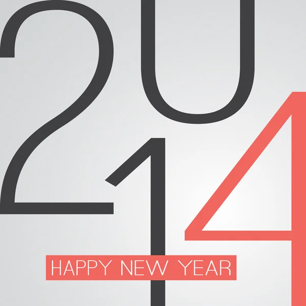Cartão de Ano Novo Retro - 2014 — Vetor de Stock