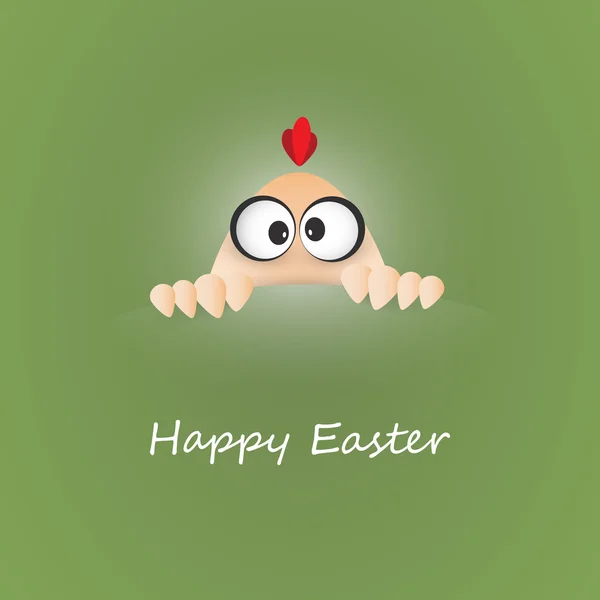 Vicces csirke tojás - boldog Húsvéti üdvözlőlap — Stock Vector