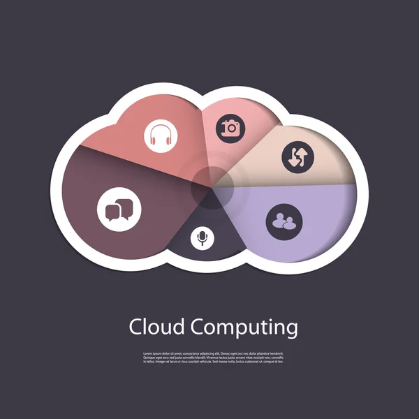 Concepto de computación en nube — Vector de stock