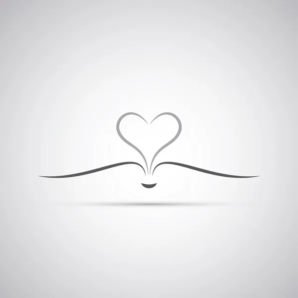 Bok med öppna sidor bildar ett hjärta - ikon design — Stock vektor