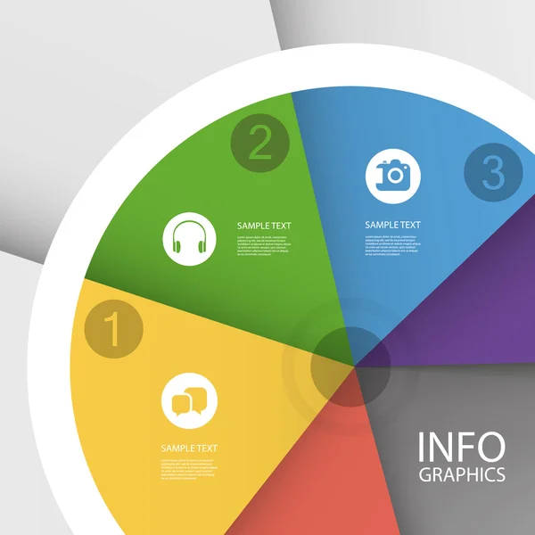 Gráfico colorido de tortas de negócios - Design infográfico — Vetor de Stock