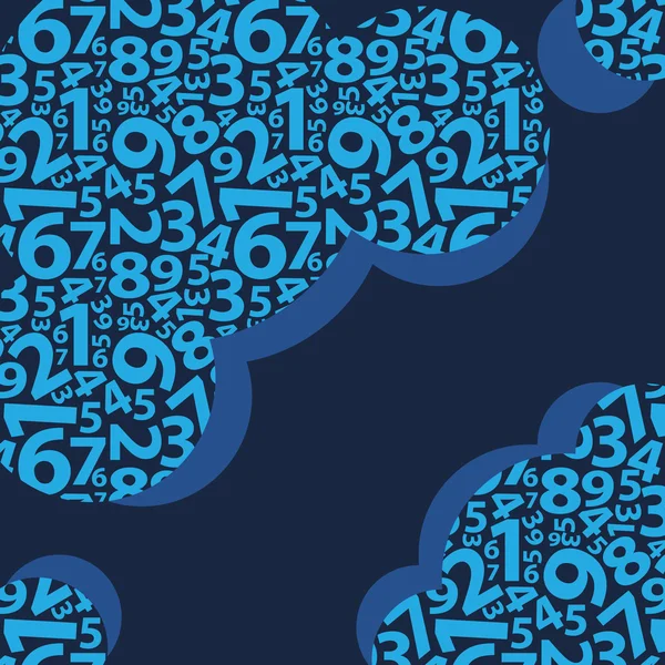 Blauw behang met getallen — Stockvector