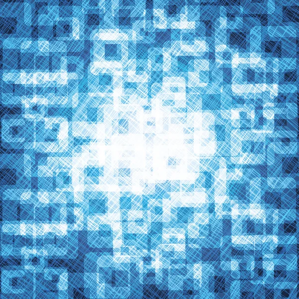 Verzerrte Quadrate auf blauem Hintergrund — Stockvektor