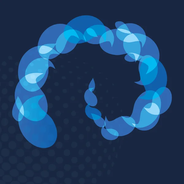 Blauwe spiraal behang — Stockvector