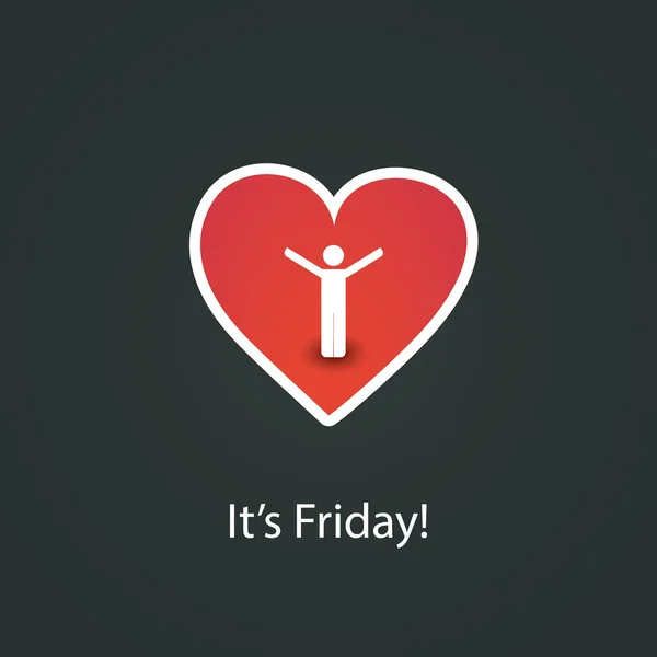 It's Friday - Heart Design Concept — Stock Vector