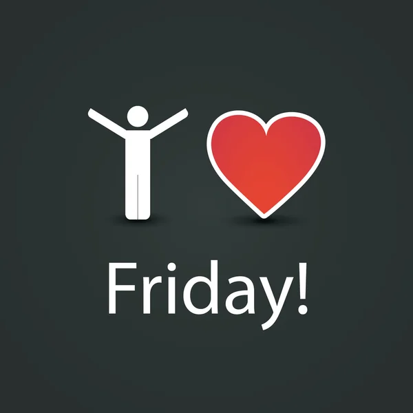 I Love Friday - Conceito de Design — Vetor de Stock