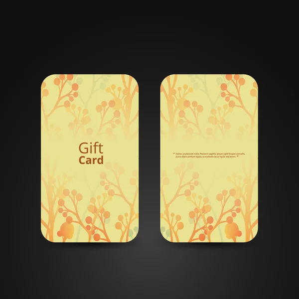 Carte cadeau avec motif floral — Image vectorielle