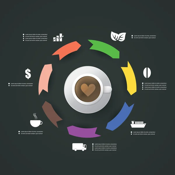 Infographics tasarım - kahve — Stok Vektör