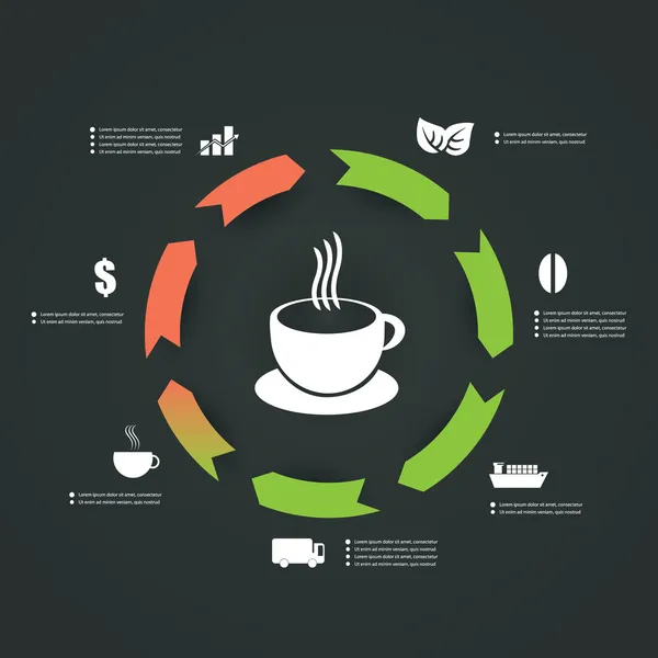 Infografika design - káva — Stockový vektor