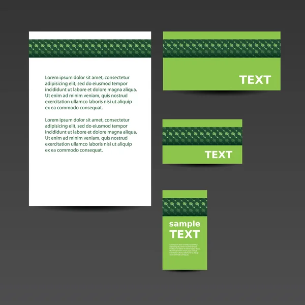 Briefpapier-Vorlage, Corporate Image Design mit Blättern — Stockvektor