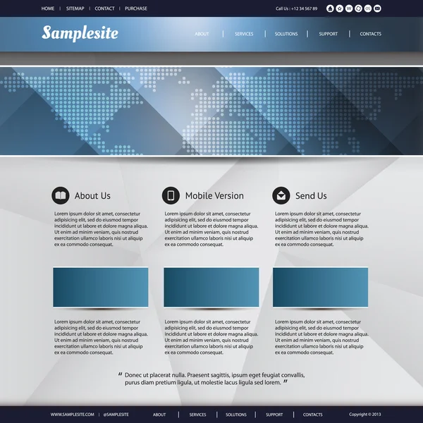 ウェブサイトテンプレート — ストックベクタ