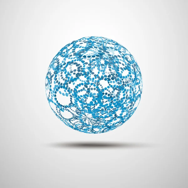Ilustrasi Vektor Desain Globe dengan Dotted Rings Surface - Stok Vektor