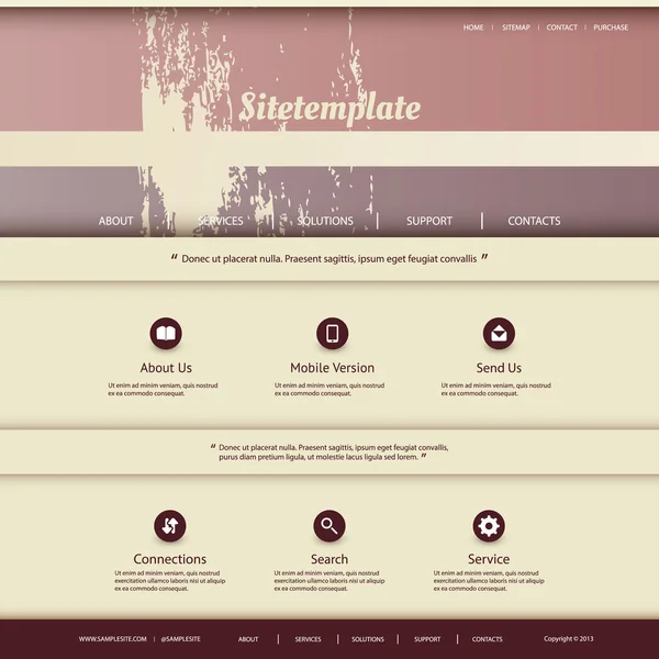 Шаблон сайта с абстрактным дизайном заголовка — стоковый вектор