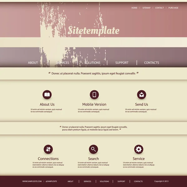 Modello di sito web con astratto Grungy Header Design — Vettoriale Stock