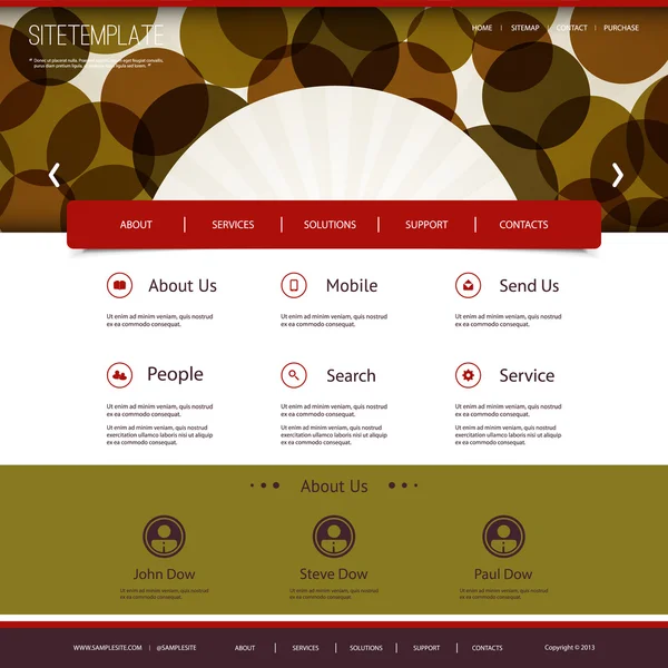 Modello di sito web con intestazione astratta Design - Circoli — Vettoriale Stock