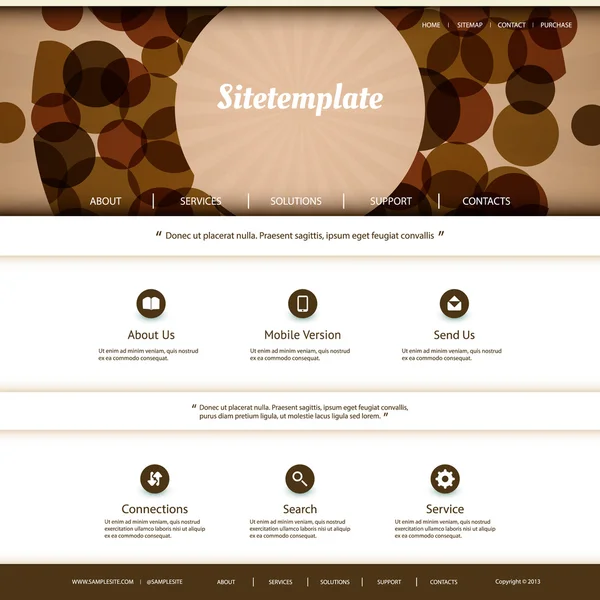 Website sjabloon met abstracte header design - cirkels — Stockvector