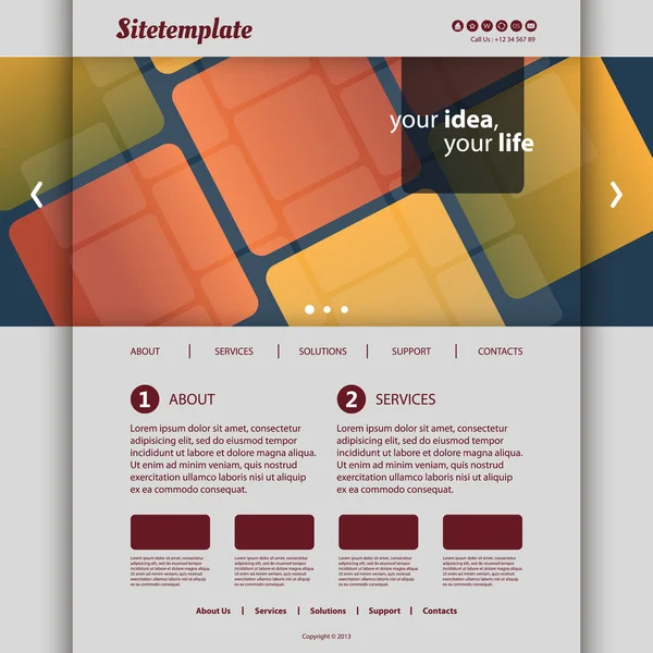 Modelo de site com abstrato Tiled Patterned Design — Vetor de Stock