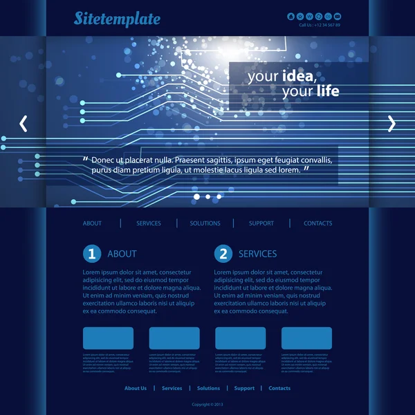 Conception de site Web avec modèle de connexions numériques — Image vectorielle