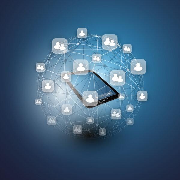 Глобальные или социальные сети - векторный дизайн EPS10 для Вашего бизнеса
