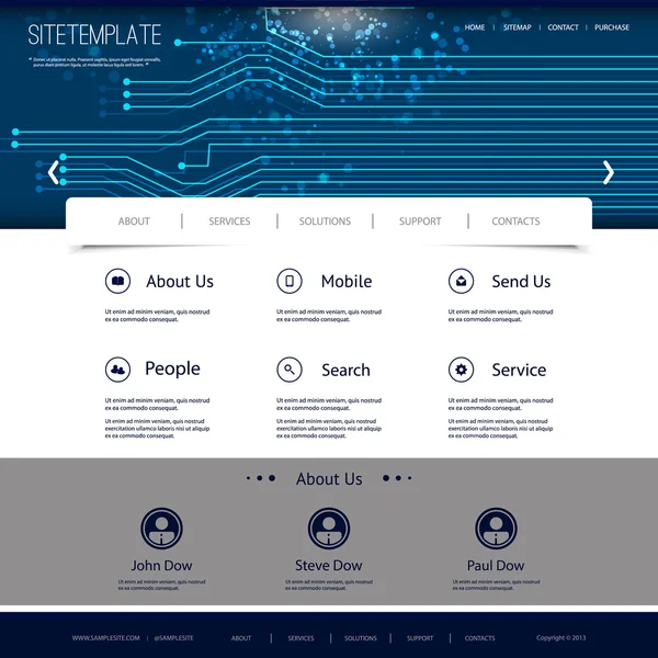 Webové stránky design s digitální připojení vzoru — Stockový vektor