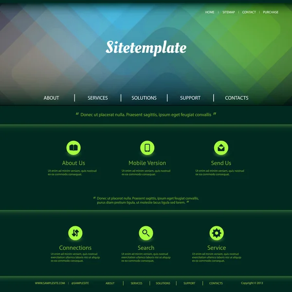 Kleurrijke website sjabloon met abstracte header design — Stockvector