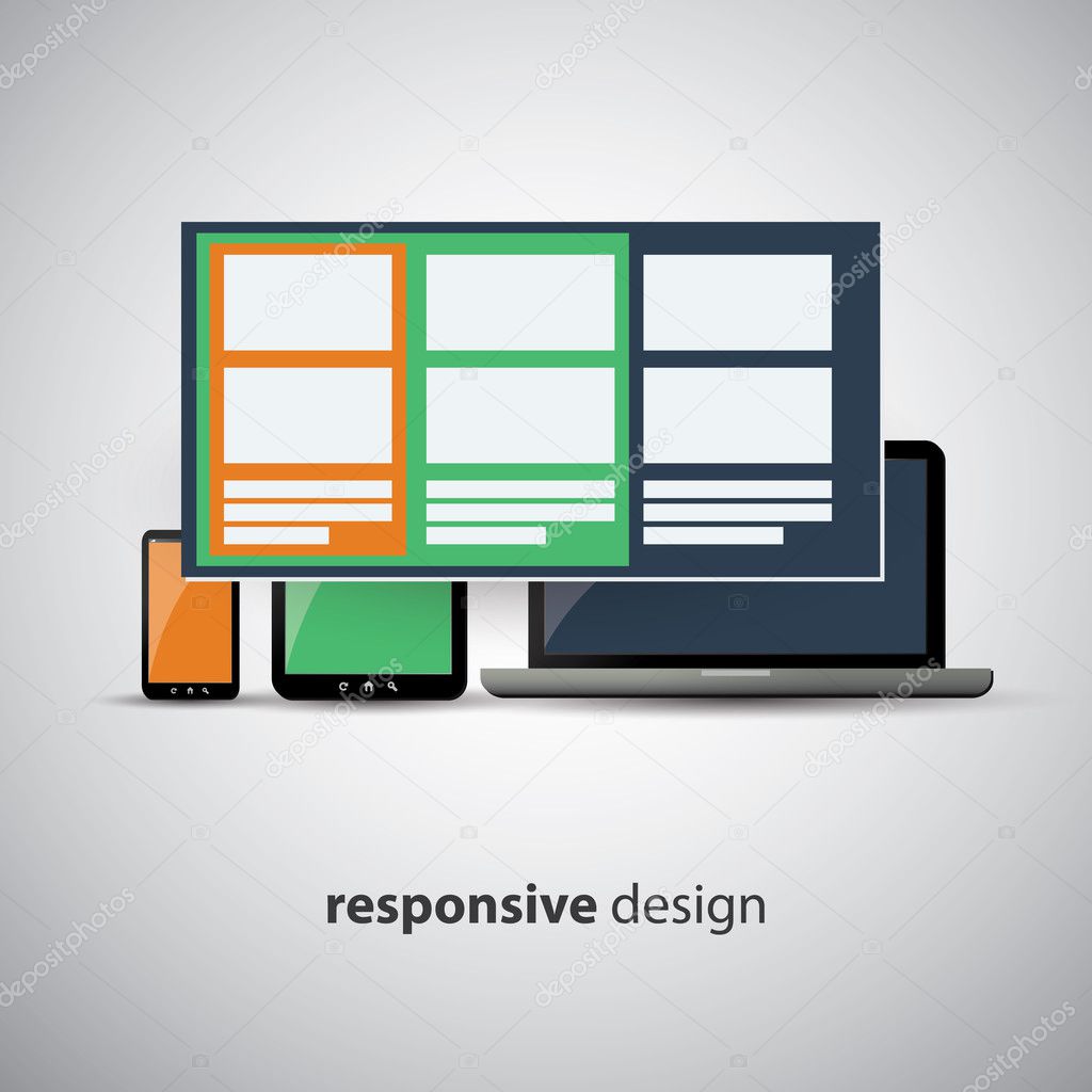 Responsive Web Design Concept - Same Website, Different Sizes