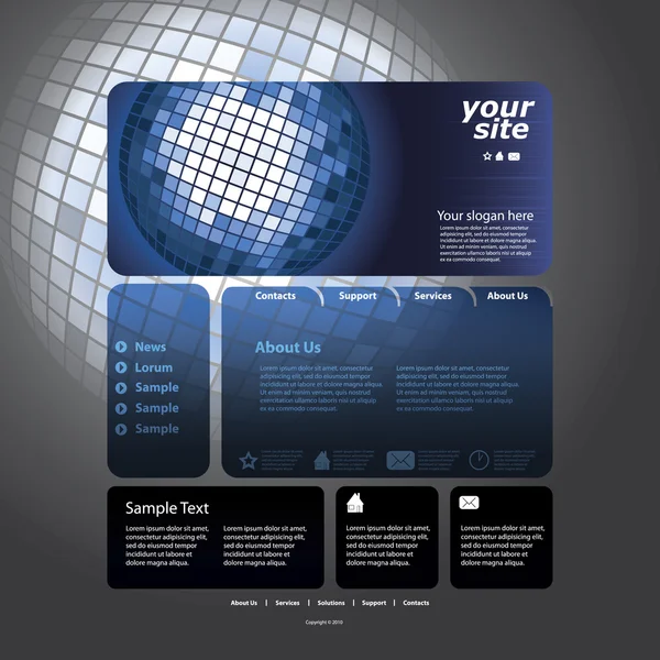 Modèle abstrait de conception de site Web d'entreprise vecteur — Image vectorielle