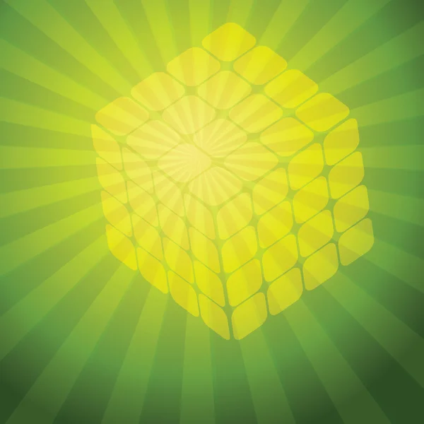 3D caixa de puzzle cubo de três lados — Vetor de Stock