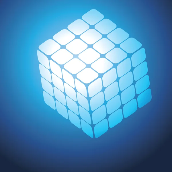 3D tre dubbelsidig kub pussel-box — Stock vektor