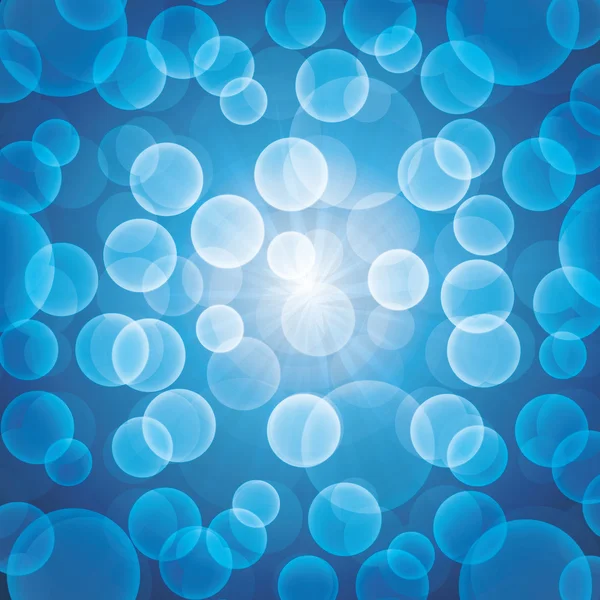 Abstract Blue Bokeh Bubbly Vector Background — Stock Vector