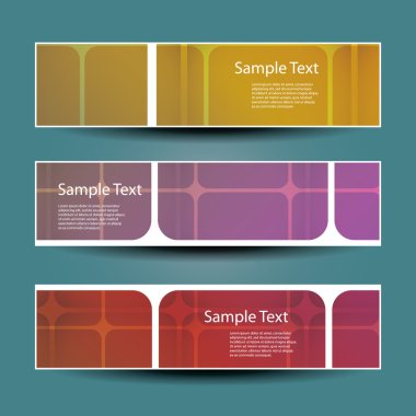 yuvarlak kare desenli üstbilgi veya Banner tasarımları