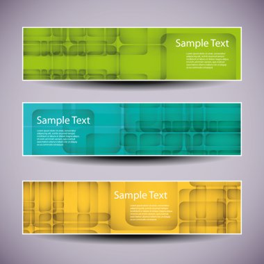 renkli arka plan ile üstbilgi veya Banner tasarımları