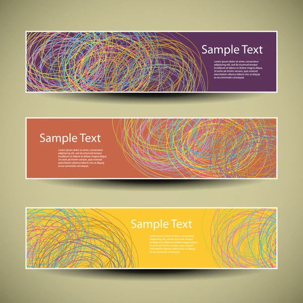 Dessins de bannière ou d'en-tête avec motif de canetons colorés — Image vectorielle