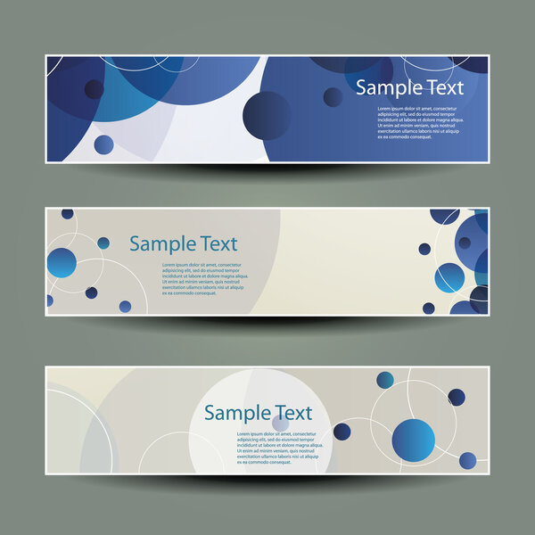 Проекты баннеров и заголовков с голубыми пузырями
