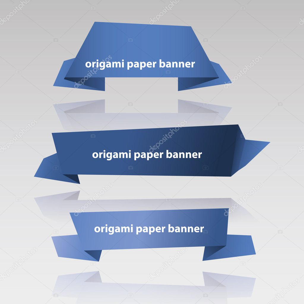 Vector Set of Origami Banners