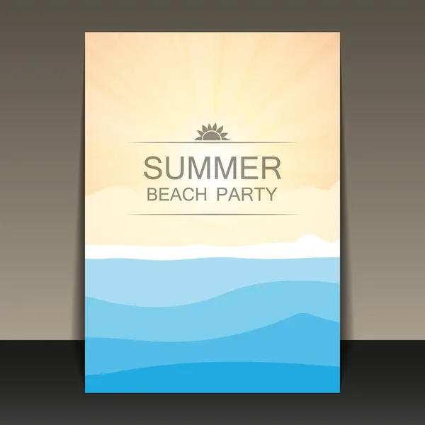 Abstract Summer Party Card, Cover or Flyer Template — Stock Vector