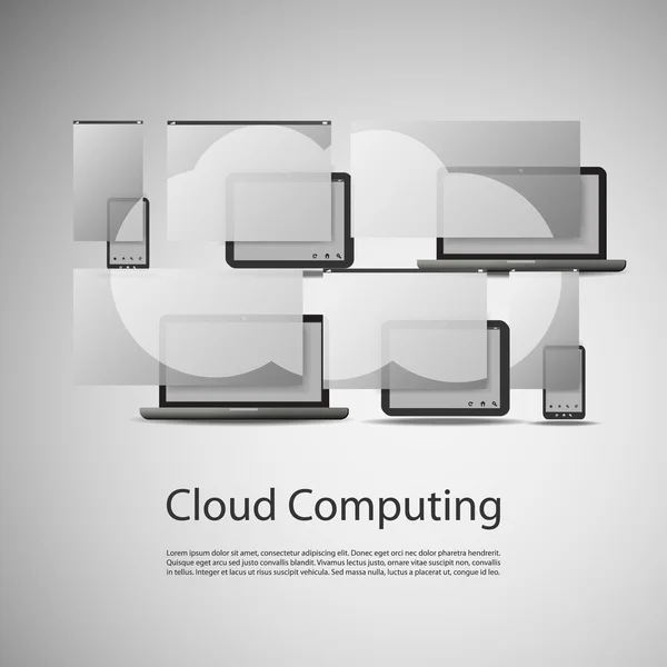 Cloud Computing Concept — Stock Vector