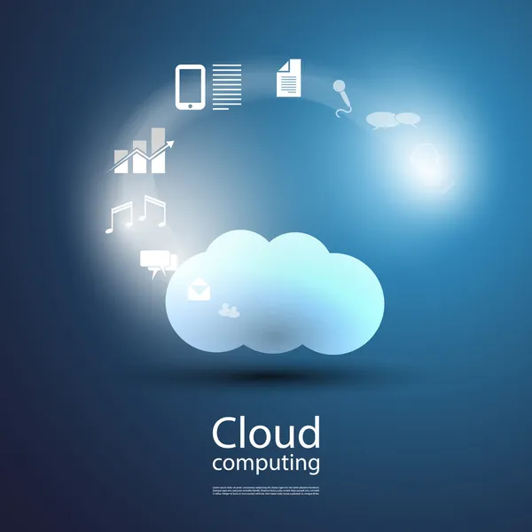 Progettazione cloud computing — Vettoriale Stock