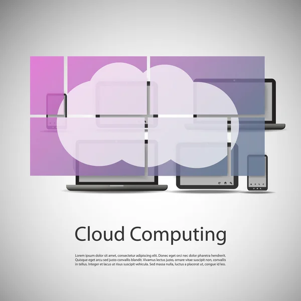 Concetto di cloud computing — Vettoriale Stock