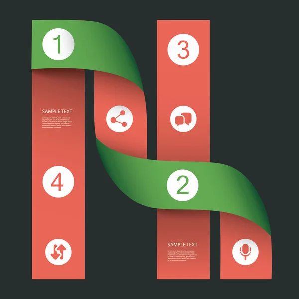 Paper Ribbon Infographics Design — Stock Vector