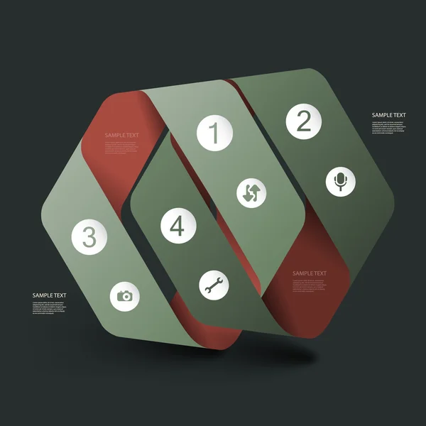 Kağıt şerit infographics tasarım — Stok Vektör