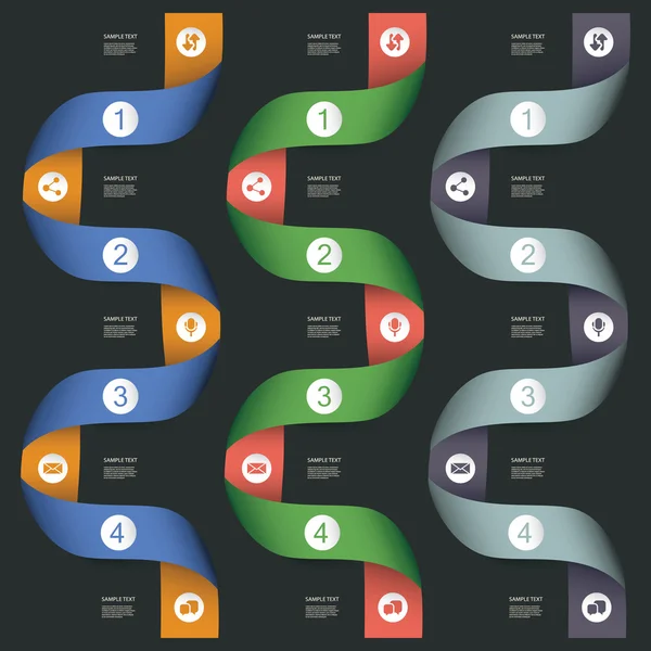 Projekt infografiki wstążka papieru — Wektor stockowy