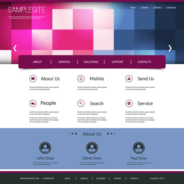 Design del sito web con motivo a scacchi — Vettoriale Stock