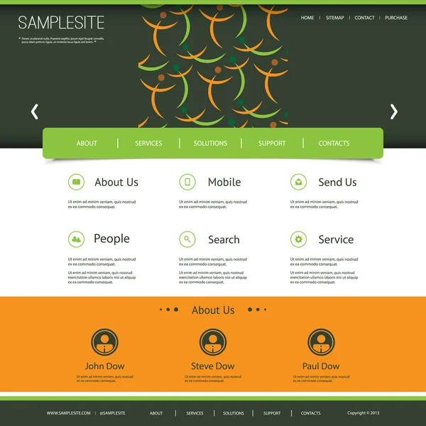 Web design com abstrato padrão de silhuetas das pessoas — Vetor de Stock