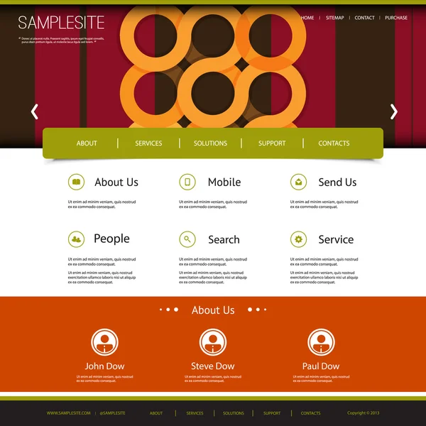 Plantilla de sitio web con diseño de encabezado abstracto — Vector de stock