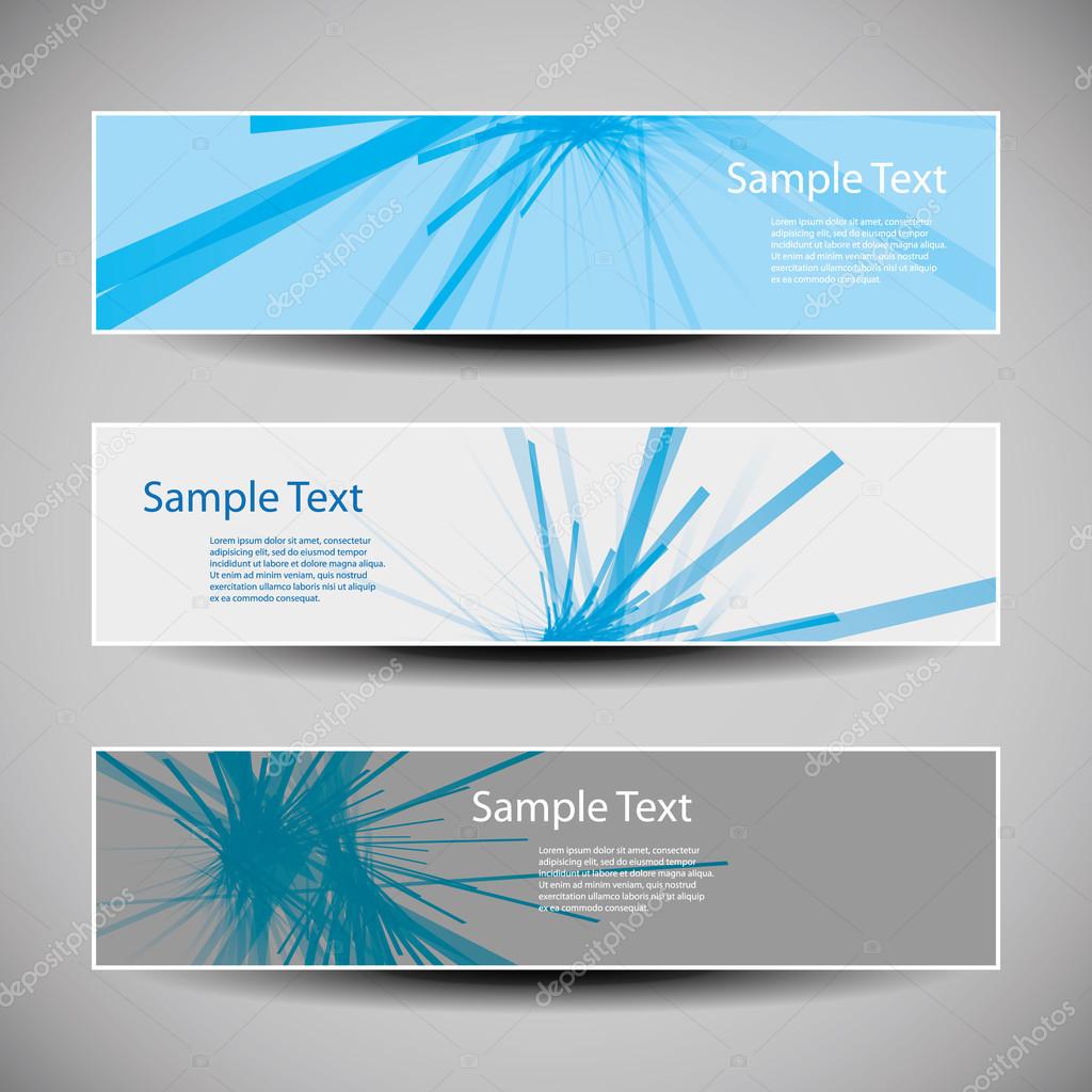 Banner or Cover Designs with Blue Abstract Pattern