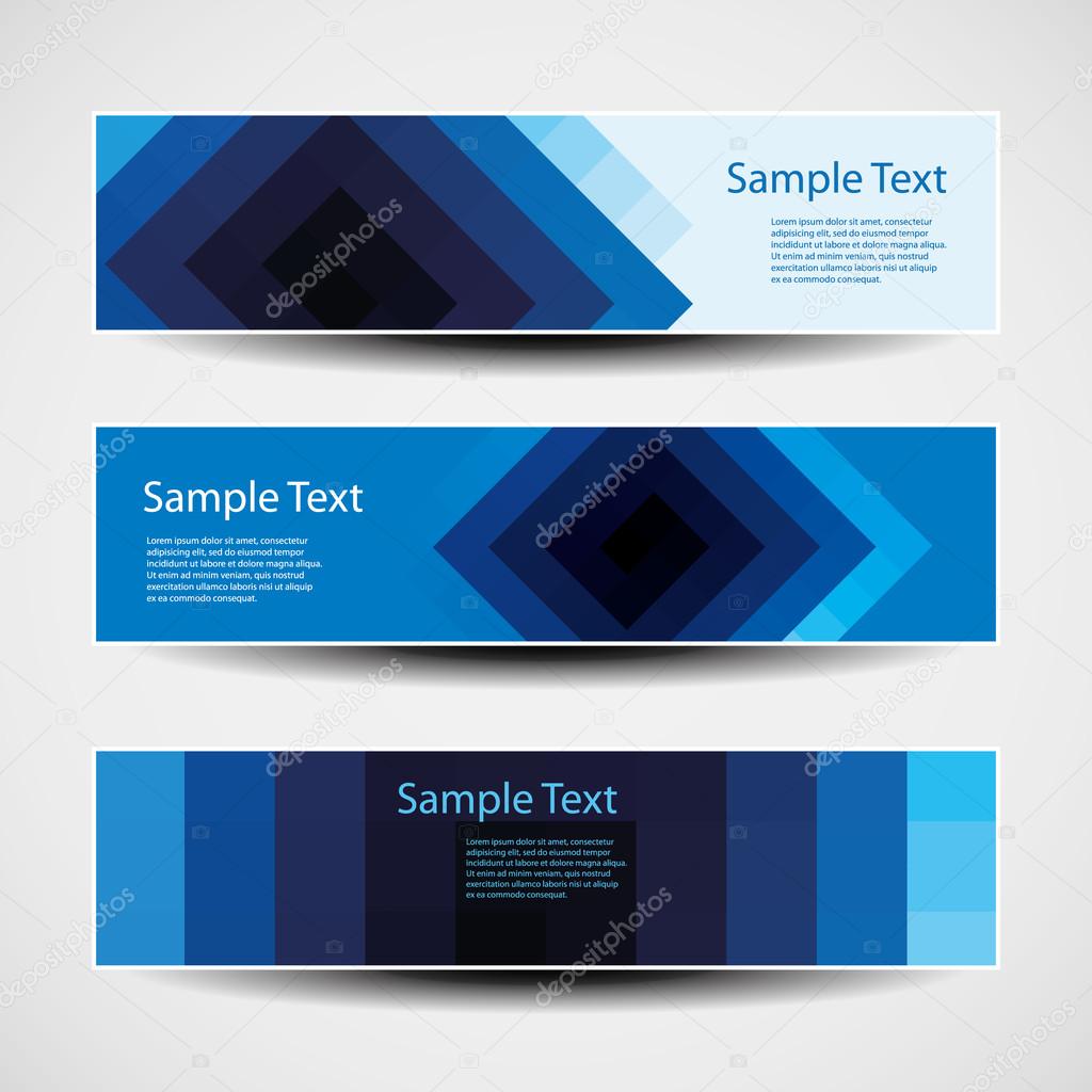 Banner or Header Designs with Abstract Blue Pattern