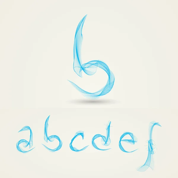 Letras onduladas del alfabeto - Diseño abstracto — Archivo Imágenes Vectoriales